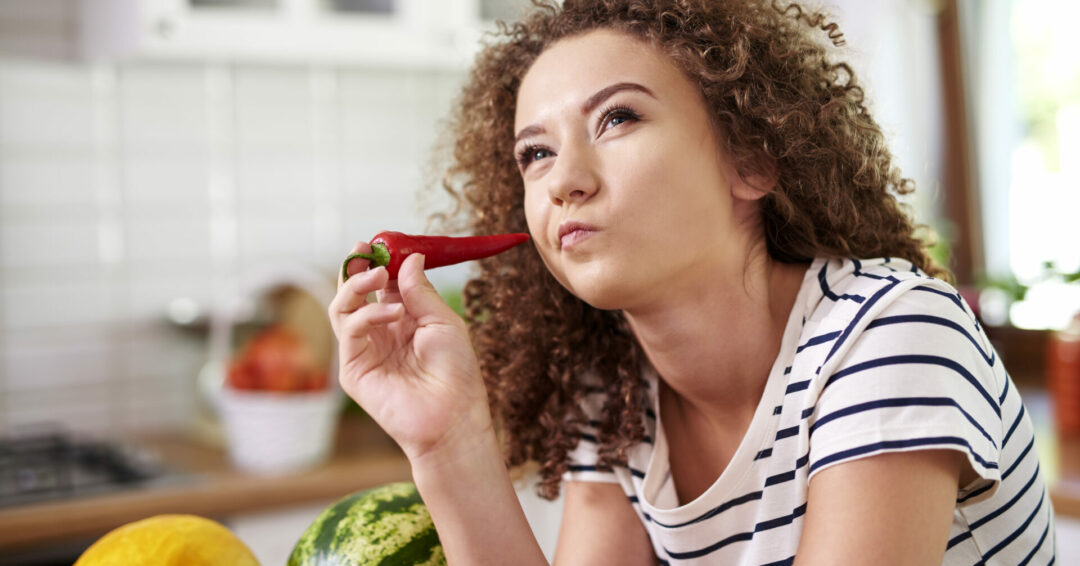 Woman thinking of what to cook